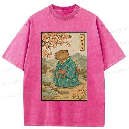 Tokyo-Tiger Japanese Capybara Washed T-Shirt