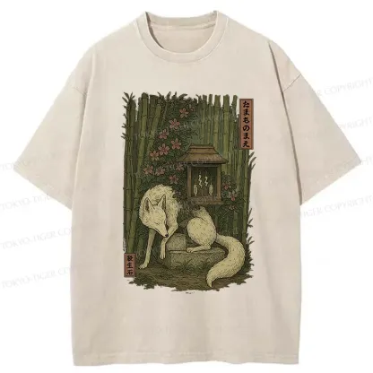Tokyo-Tiger Japanese Fox Demon Washed T-Shirt