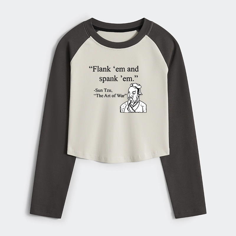 Tokyo-Tiger The Art Of War Funny Women's Crop Raglan T-Shirt