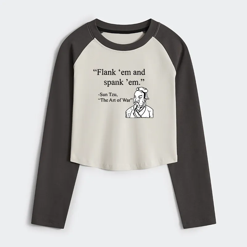 Tokyo-Tiger The Art Of War Funny Women's Crop Raglan T-Shirt