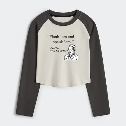 Tokyo-Tiger The Art Of War Funny Women's Crop Raglan T-Shirt