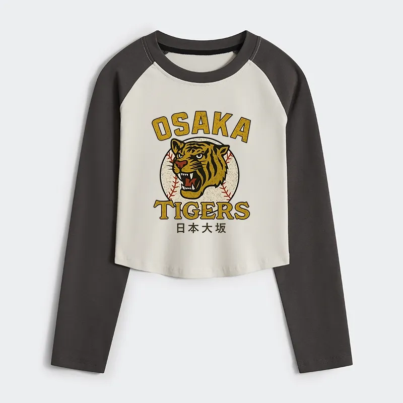 Tokyo-Tiger Funny Osaka Tigers Women's Crop Raglan T-Shirt
