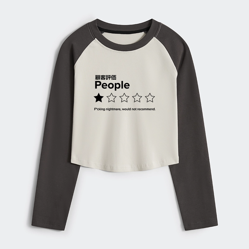 Tokyo-Tiger Evaluation People Women's Crop Raglan T-Shirt