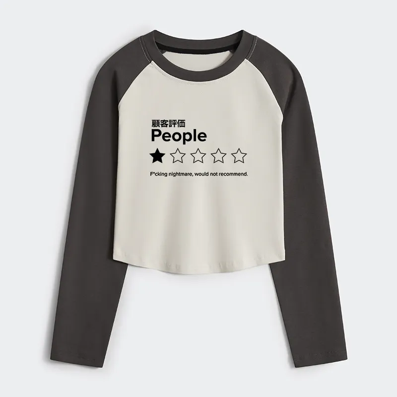 Tokyo-Tiger Evaluation People Women's Crop Raglan T-Shirt