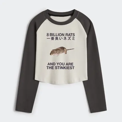 Tokyo-Tiger World's Stinkiest Rat Women's Crop Raglan T-Shirt