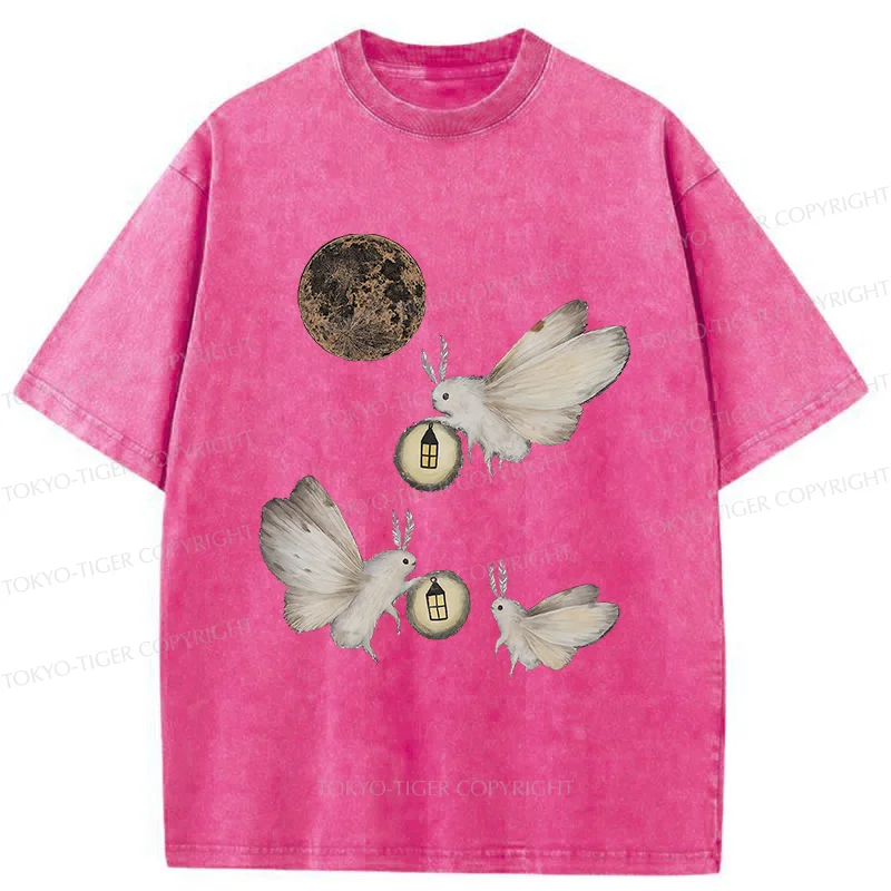 Tokyo-Tiger Night Moths Washed T-Shirt
