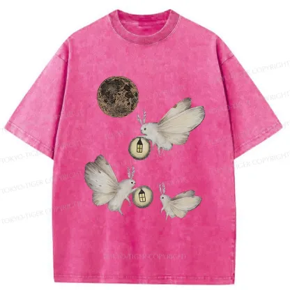 Tokyo-Tiger Night Moths Washed T-Shirt