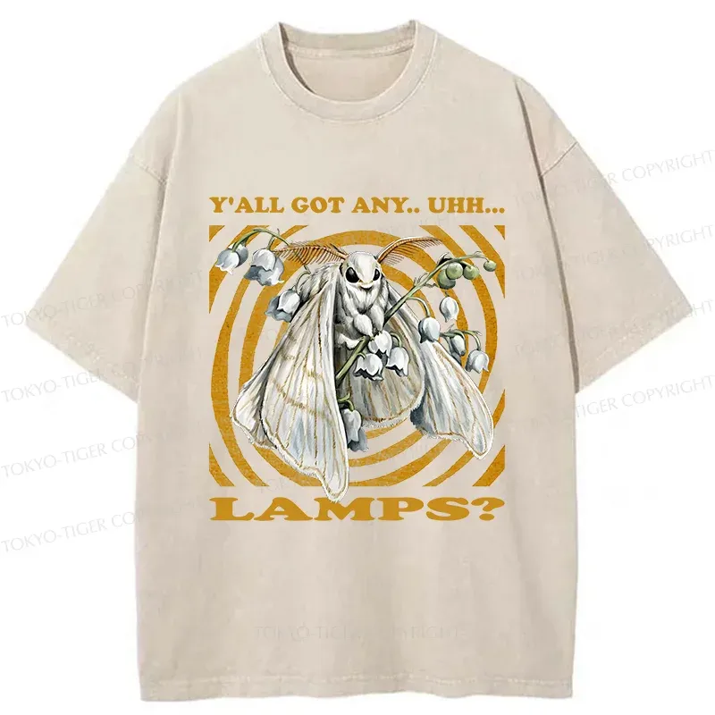 Tokyo-Tiger Funny Moth Meme Washed T-Shirt