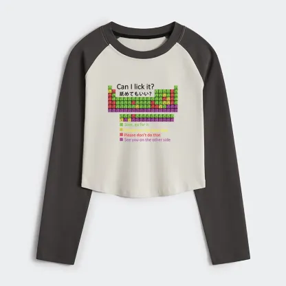 Tokyo-Tiger Can I Lick It Women's Crop Raglan T-Shirt