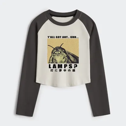 Tokyo-Tiger Moth Obsessed With The Light Women's Crop Raglan T-Shirt