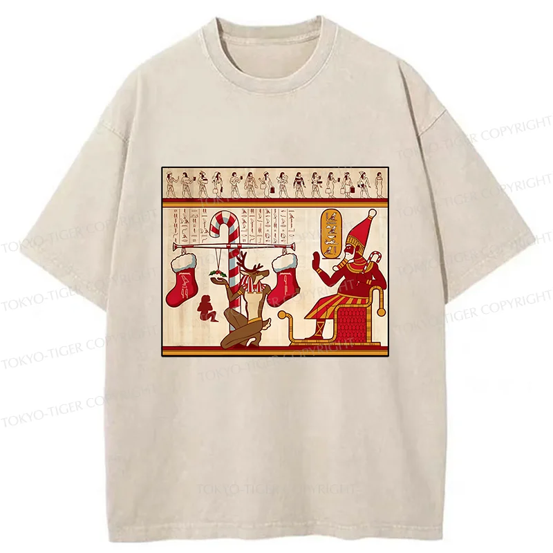 Tokyo-Tiger Egyptian Christmas Washed T-Shirt