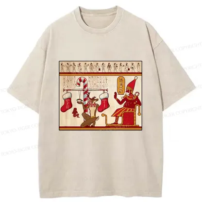 Tokyo-Tiger Egyptian Christmas Washed T-Shirt