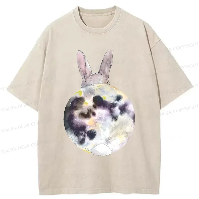 Tokyo-Tiger Moon Rabbit Washed T-Shirt