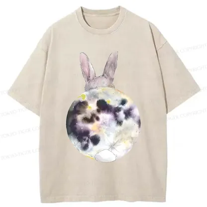Tokyo-Tiger Moon Rabbit Washed T-Shirt