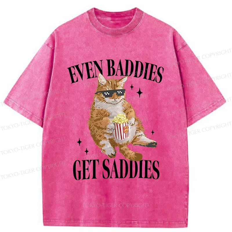 Tokyo-Tiger Bad Cat Meme Washed T-Shirt