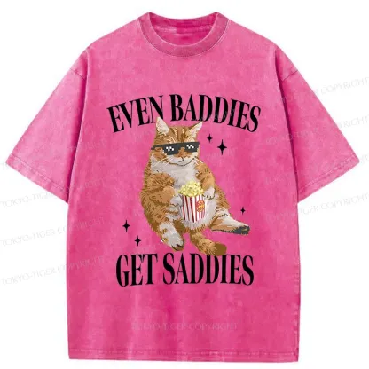 Tokyo-Tiger Bad Cat Meme Washed T-Shirt
