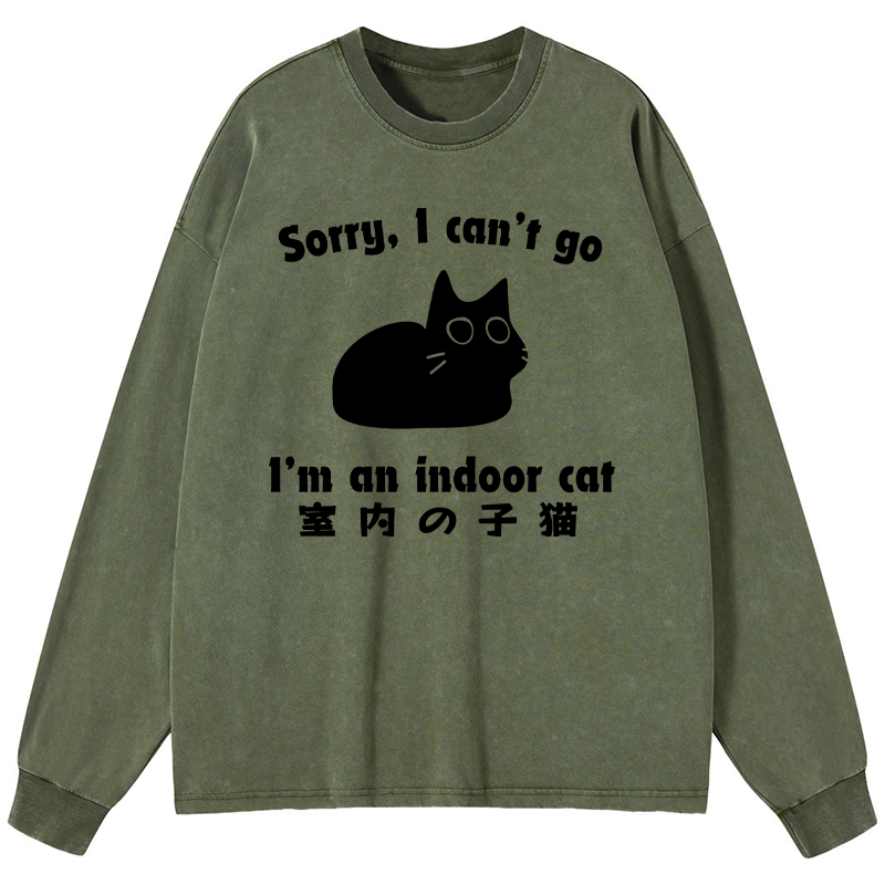 Tokyo-Tiger Indoor Kitten Washed Long Sleeve T-Shirt