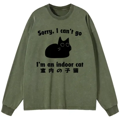 Tokyo-Tiger Indoor Kitten Washed Long Sleeve T-Shirt