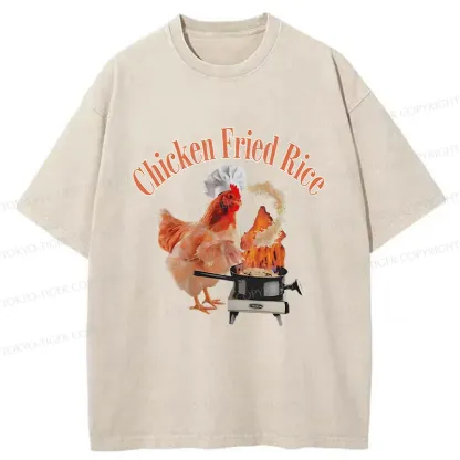 Tokyo-Tiger Chicken Fried Rice Washed T-Shirt