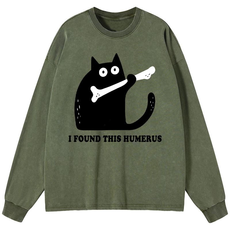 Tokyo-Tiger Cat Found This Humerus Washed Long Sleeve T-Shirt