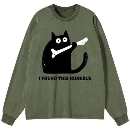 Tokyo-Tiger Cat Found This Humerus Washed Long Sleeve T-Shirt