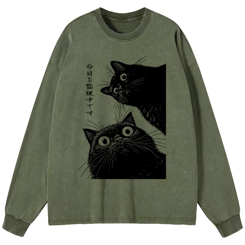 Tokyo-Tiger Delicious Chinese Food Washed Long Sleeve T-Shirt Sale