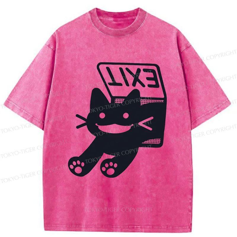 Tokyo-Tiger Cat Is Escaping Washed T-Shirt