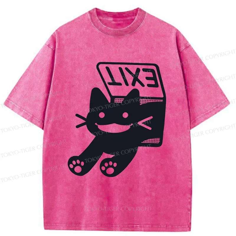Tokyo-Tiger Cat Is Escaping Washed T-Shirt
