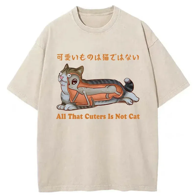 Tokyo-Tiger All That Cuters Is Not Cat Washed T-Shirt