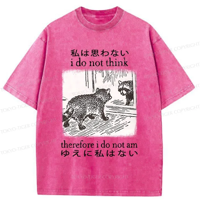 Tokyo-Tiger Raccoon Self-doubt Washed T-Shirt