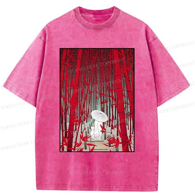 Tokyo-Tiger Japanese Bamboo Forest Washed T-Shirt