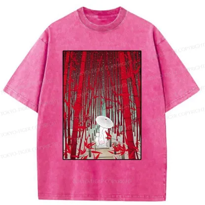 Tokyo-Tiger Japanese Bamboo Forest Washed T-Shirt
