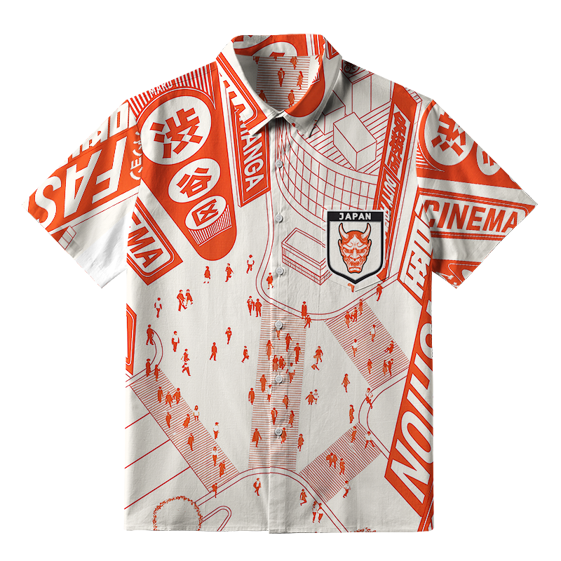 Tokyo-Tiger Shibuya Crossing Button-up Shirt