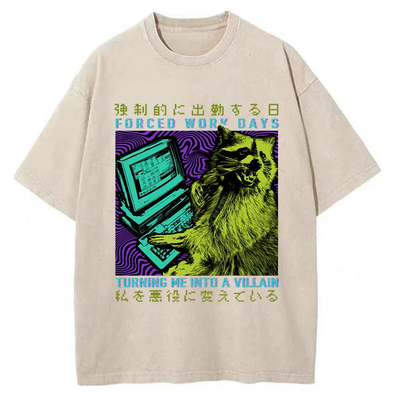 Tokyo-Tiger Work Made Me A Villain Washed T-Shirt