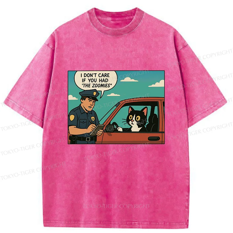 Tokyo-Tiger Cat Gets Ticket For Speeding Washed T-Shirt