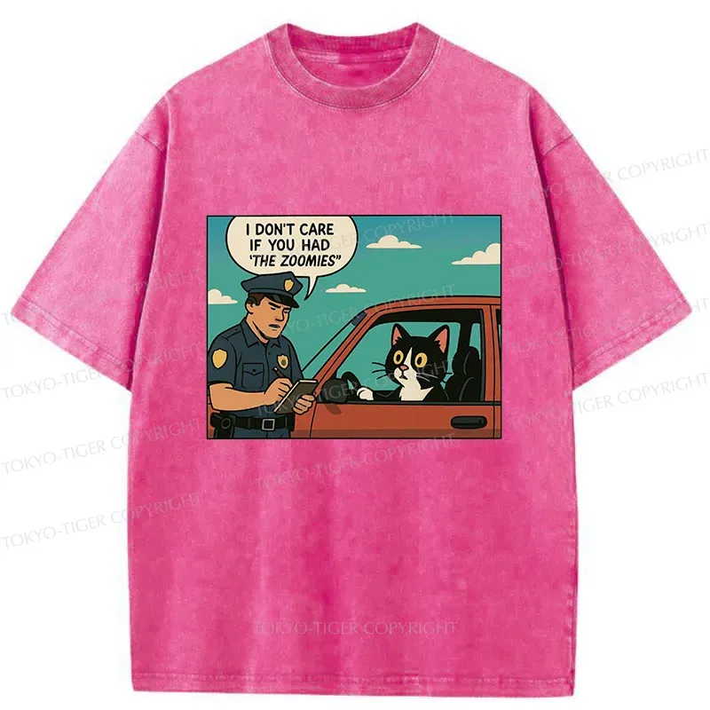 Tokyo-Tiger Cat Gets Ticket For Speeding Washed T-Shirt