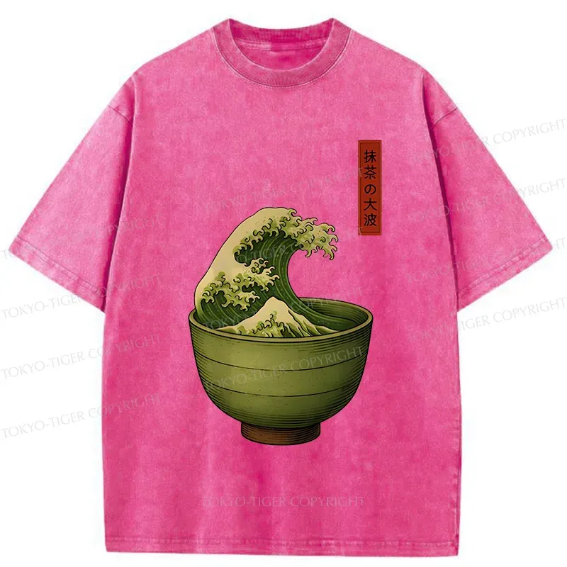 Tokyo-Tiger Matcha Cup Washed T-Shirt