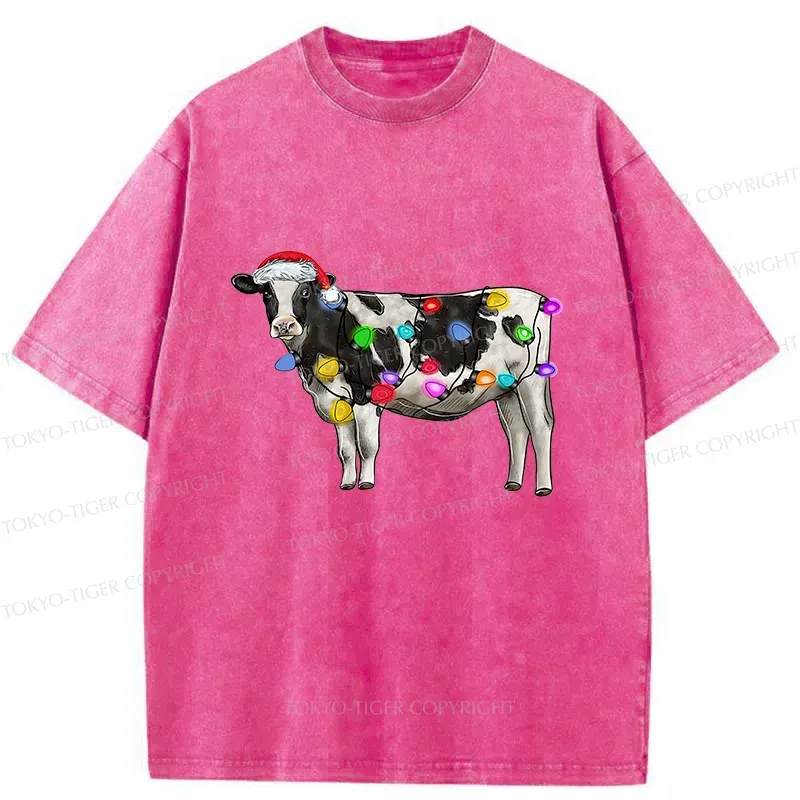 Tokyo-Tiger Christmas Cow Washed T-Shirt