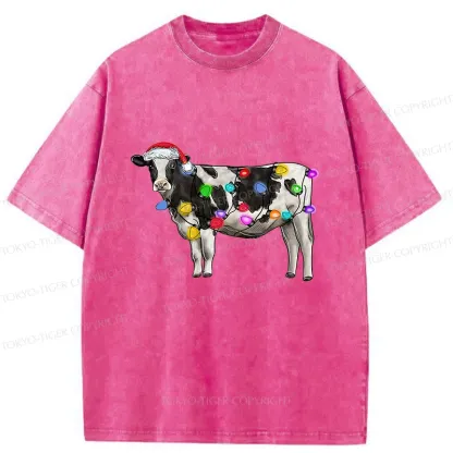 Tokyo-Tiger Christmas Cow Washed T-Shirt