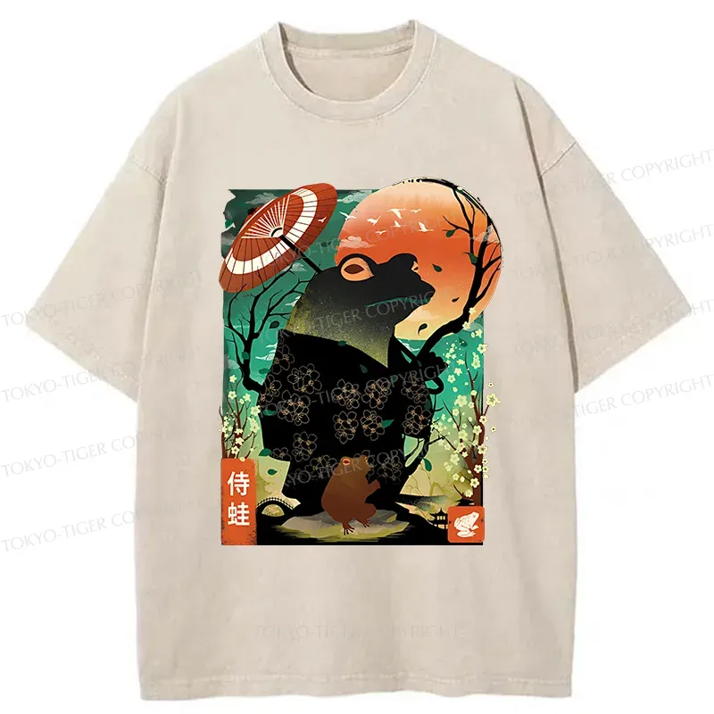 Tokyo-Tiger Japanese Frog Demon Washed T-Shirt Sale