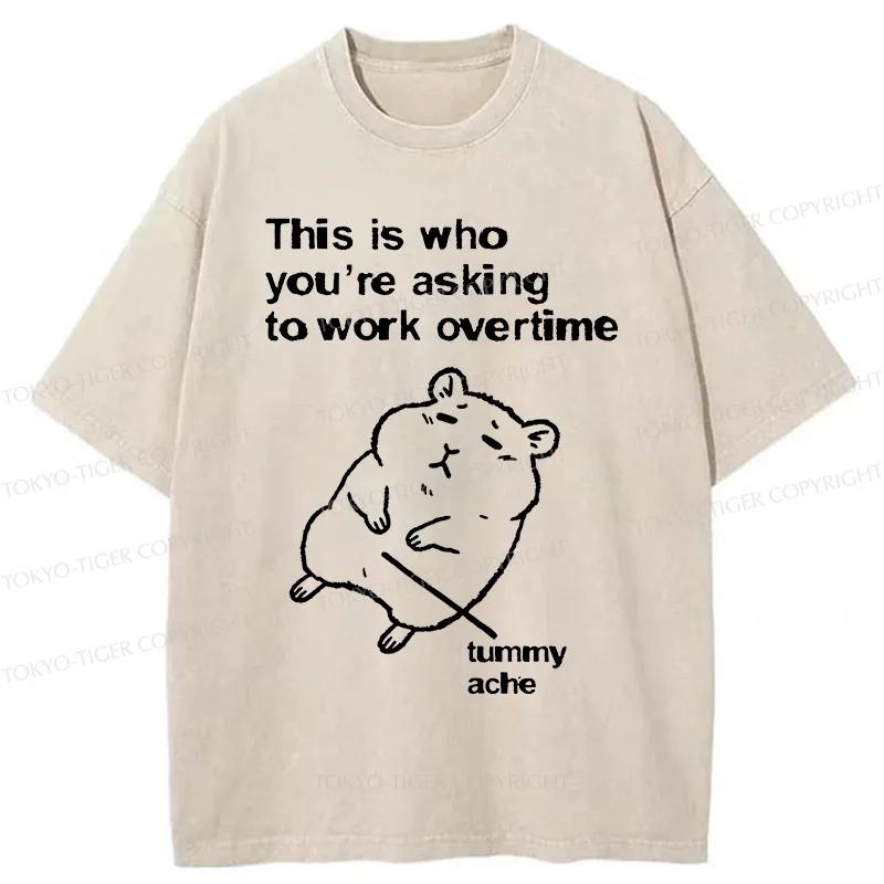 Tokyo-Tiger Overworked Hamster Washed T-Shirt