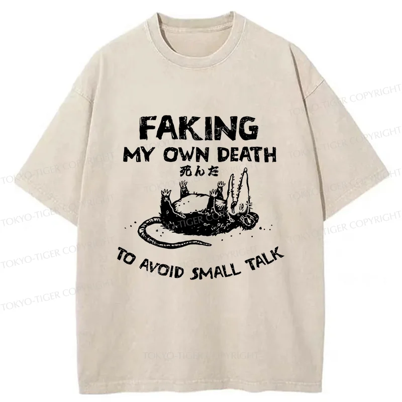 Tokyo-Tiger Avoid Conversation Washed T-Shirt