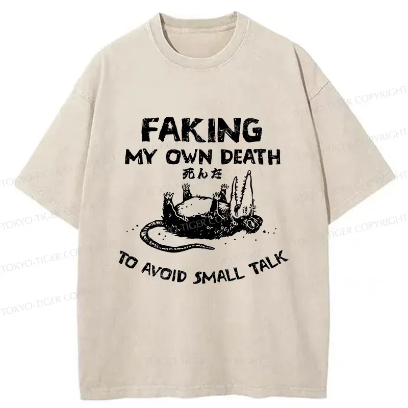 Tokyo-Tiger Avoid Conversation Washed T-Shirt