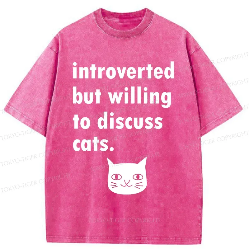 Tokyo-Tiger Actively Discuss Cats Washed T-Shirt