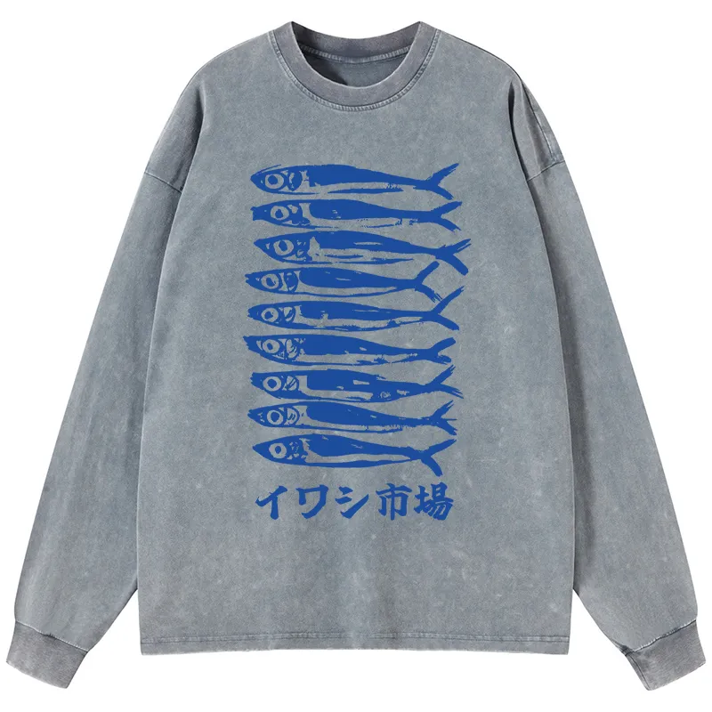 Tokyo-Tiger Delicious Chinese Food Washed Long Sleeve T-Shirt Sale