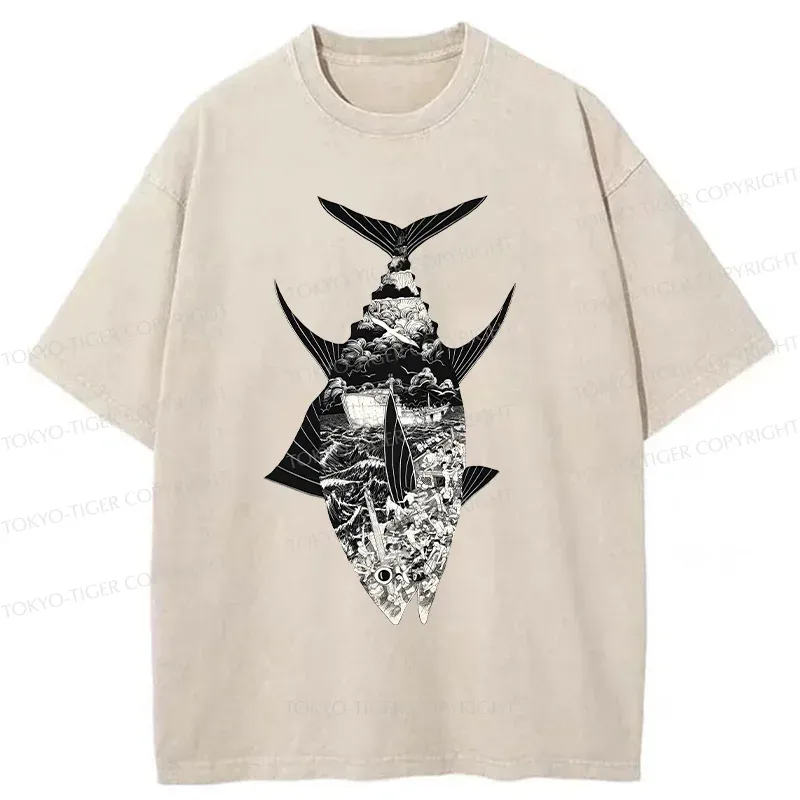 Tokyo-Tiger Tuna Art Washed T-Shirt