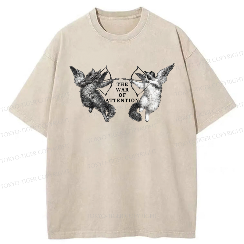 Tokyo-Tiger The War Of Attention Washed T-Shirt