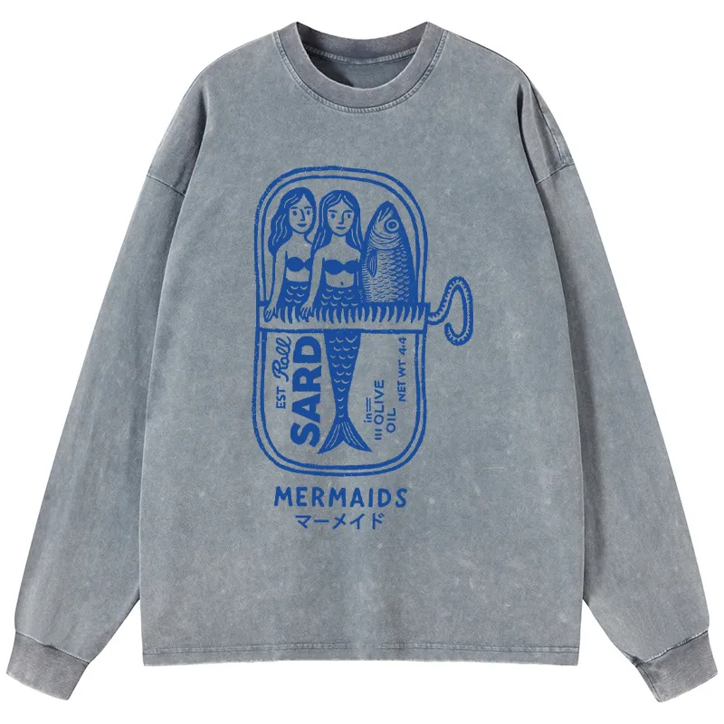 Tokyo-Tiger Mermaid Can Washed Long Sleeve T-Shirt