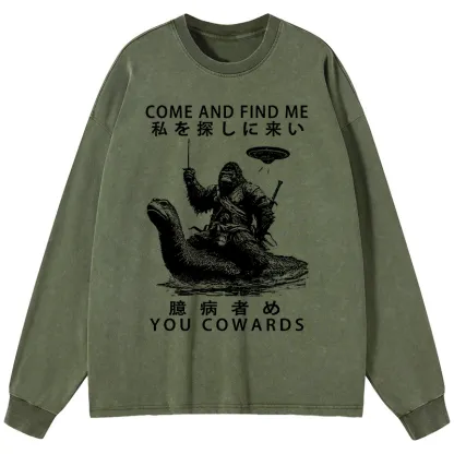 Tokyo-Tiger Can You Find Us Washed Long Sleeve T-Shirt