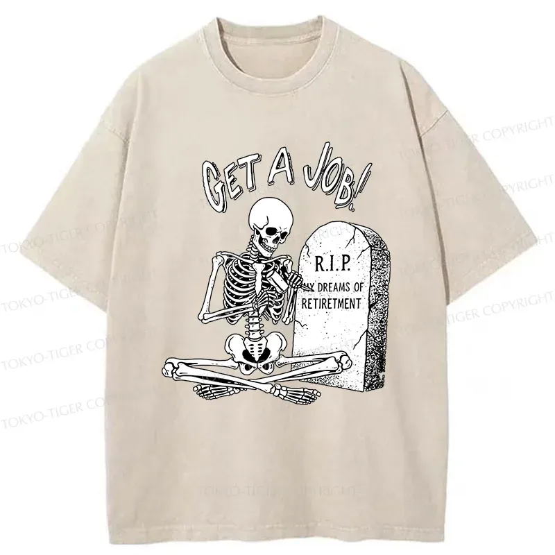 Tokyo-Tiger Work After Death Washed T-Shirt